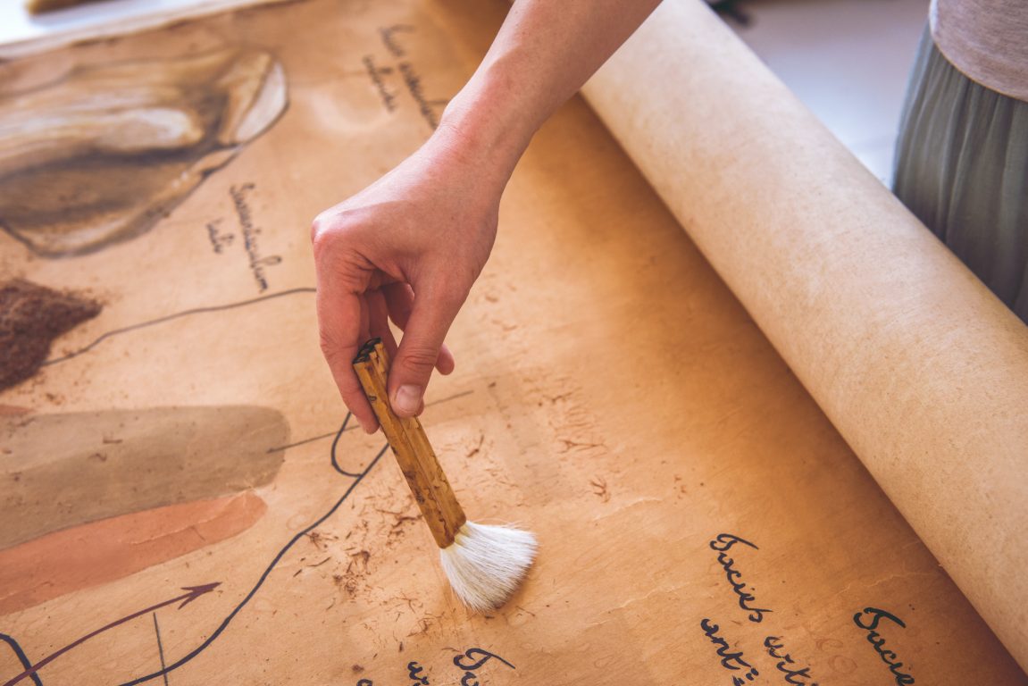Brushing and restoring an old book