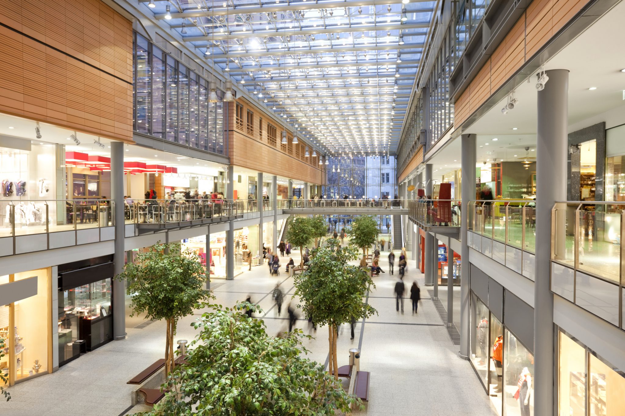 Large and open spaces ventilation in shopping malls.