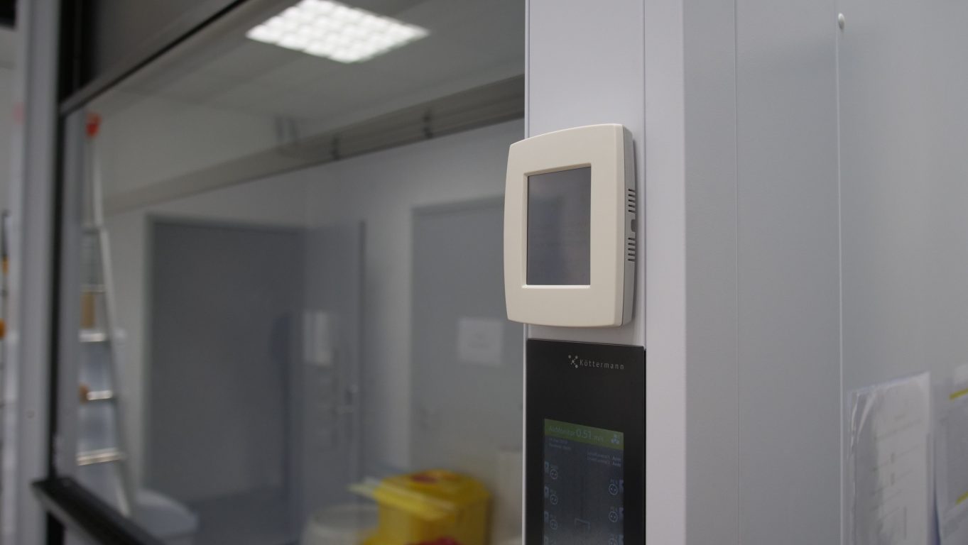 Neurocampus laboratory, fume cupboard touch panel for control and safety