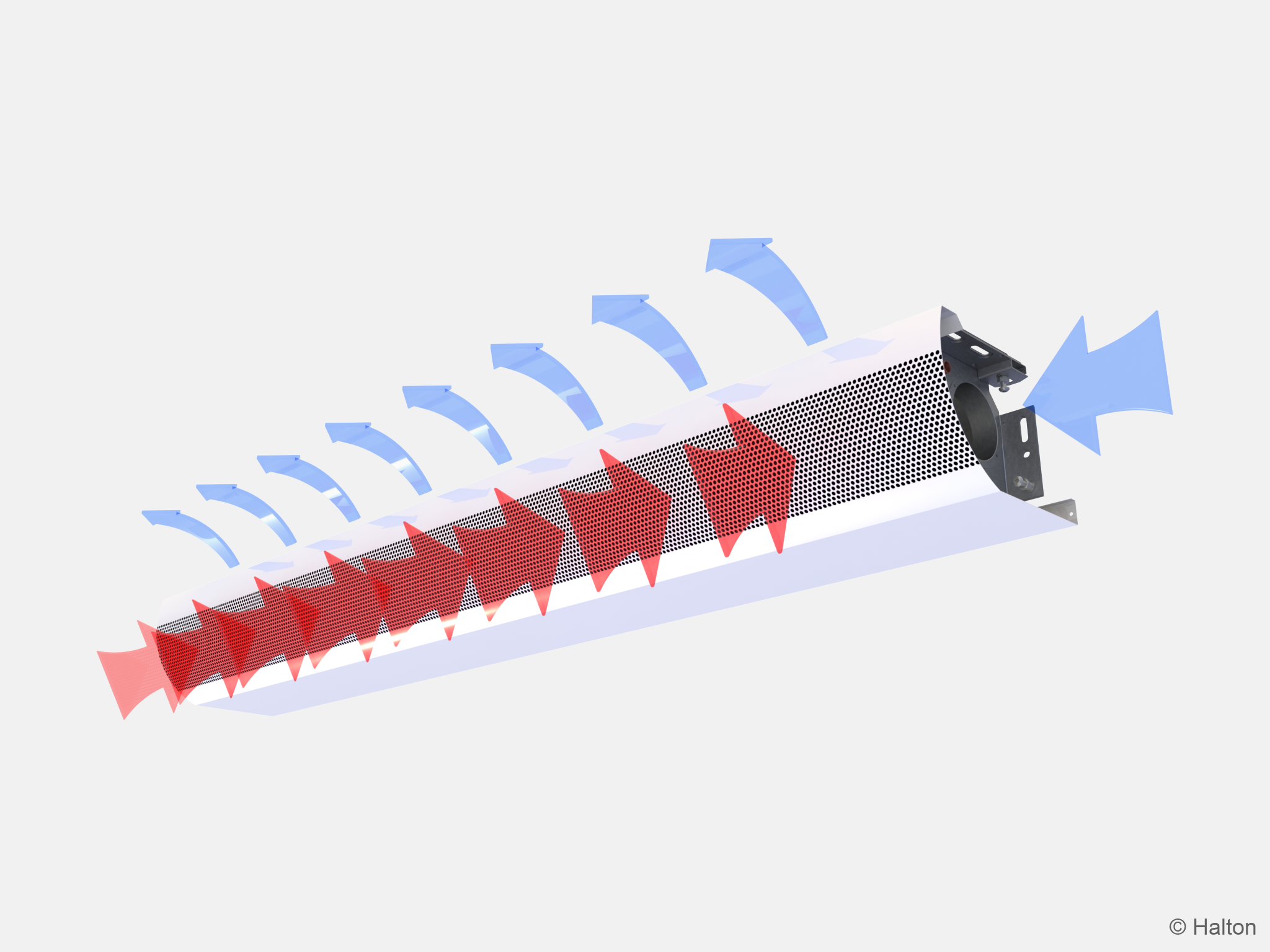 Function of the Halton CaBeam Chilled Beam for Exposed Installation