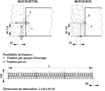 Grille de rejet extérieur circulaire fonte aluminium, D de