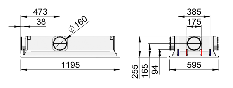 Halton Rex Expander (RXP) dimensions 1200mm D160